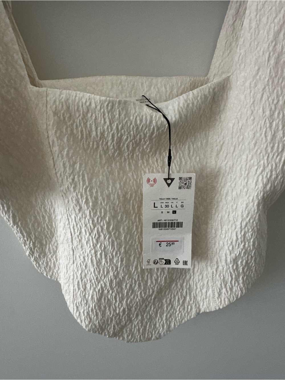 NWT Zara Puff Sleeve Textured Top - Picture 4 of 4